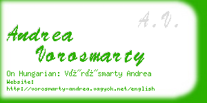 andrea vorosmarty business card